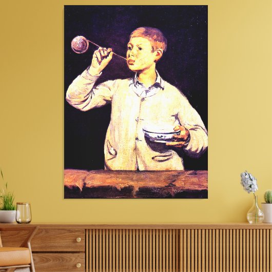Jongen blaasjes, schilderij van Edouard Manet Canvas Afdruk (Insitu (Woonkamer))