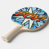 Jongen Blauw Koel Modern Plezierig Stripboek Tafeltennisbatje (Voorkant Gekanteld)