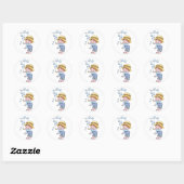 Jongen Blowing Bubbles Ronde Sticker (Vel)