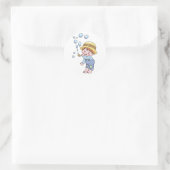 Jongen Blowing Bubbles Ronde Sticker (Tas)