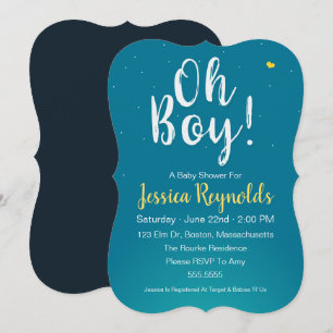 Jongen! - Blue Baby Boy Shower-uitnodiging Kaart