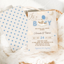Jongen Blue Beer Baby shower Kaart