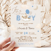 Jongen Blue Beer Baby shower Kaart