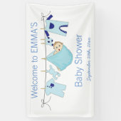 Jongen Blue-illustratie Baby shower banner (Verticaal)
