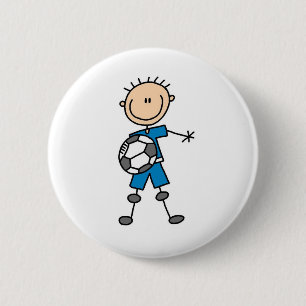 Jongen Blue Uniform Soccer Ronde Button 5,7 Cm