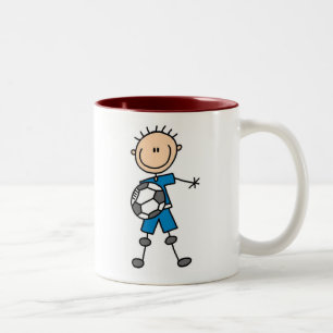 Jongen Blue Uniform Soccer Tweekleurige Koffiemok