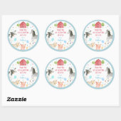 Jongen Boerderij Animal Barnyard Birthday Ronde Sticker (Vel)