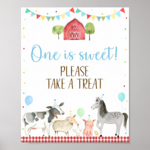 Jongen Boerderij één is een zoet vogeltreintje Poster