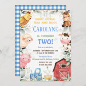 Jongen Boerderij verjaardagsuitnodiging Kaart (Voorkant / Achterkant)