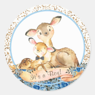 Jongen Bosherten Baby Shower Stickers