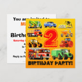 Jongen bouwwedstrijd 2e verjaardag kaart (Voorkant / Achterkant)