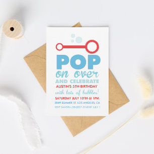 (Jongen) Bubble Party thema verjaardag uitnodigen Kaart