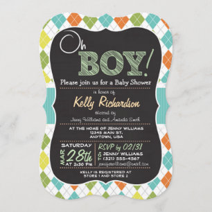 Jongen! Chalkboard ziet eruit als Baby shower Kaart