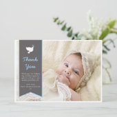 Jongen Christening/Baptisme Hartelijk dank Bedankkaart (Staand voorkant)