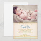 Jongen Christening/Baptisme Hartelijk dank Bedankkaart (Voorkant / Achterkant)