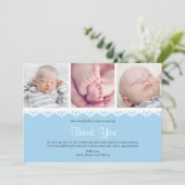 Jongen Christening/Baptisme Hartelijk dank Bedankkaart (Staand voorkant)