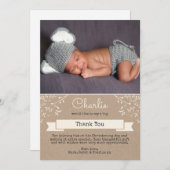 Jongen Christening/Baptisme Hartelijk dank Bedankkaart (Voorkant / Achterkant)