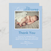 Jongen Christening/Baptisme Hartelijk dank Kaart (Voorkant / Achterkant)