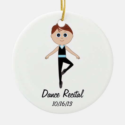 Jongen Dancer: Dance Overweging Herdenkingsornamen Keramisch Ornament (Voorkant)