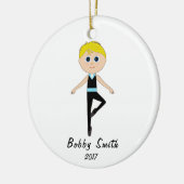 Jongen Dancer Naam en Jaar Keramisch Ornament (Links)