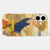 jongen die aan de strand met zandspeelgoed speelt Case-Mate iPhone case (Achterkant (horizontaal))