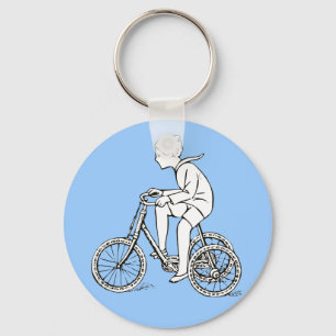 Jongen die Antiek fietsen Sleutelhanger