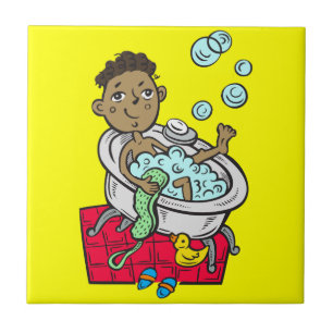 Jongen die Bath pakken Tegeltje