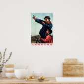 Jongen die de Sparrow Farming Pest van 1956 schaft Poster (Keuken)