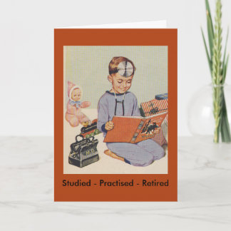 Jongen die Dokter spelen - Retro Kaart