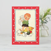 jongen die een kitten redt van race-Puppies (Staand voorkant)