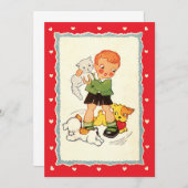 jongen die een kitten redt van race-Puppies (Voorkant / Achterkant)