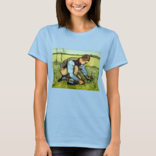 Jongen die gras knipt met sikkel door Vincent van  T-shirt