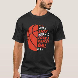 Jongen die houdt van basketbal grappige sport t-shirt