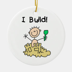 Jongen die ik bouwd keramisch ornament