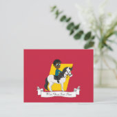 Jongen die met een paardencartoon rijden briefkaart (Staand voorkant)