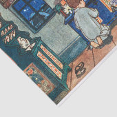  jongen die met kerstspeelgoed speelt tissuepapier (Detail)