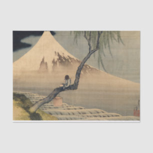 Jongen die Mount Fuji door Katsushika Hokusai beki Tissuepapier