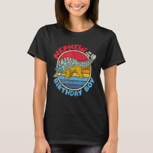 Jongen die op de dag dat ik Nephew ik Ankylosaurus T-shirt
