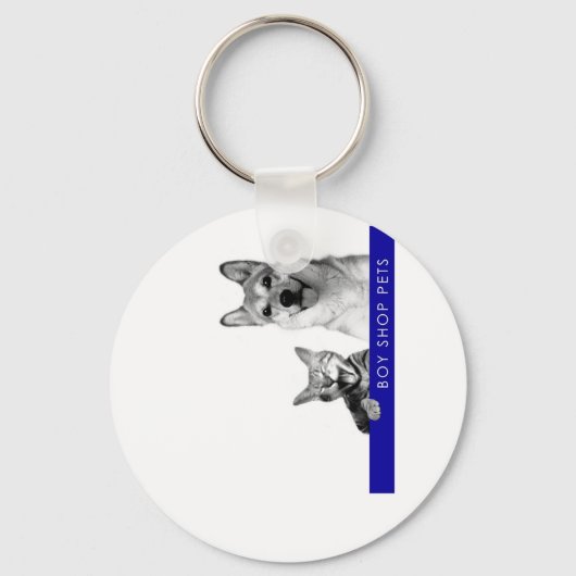 Jongen die op Pets Discography Round Sleutelhanger (Voorkant)