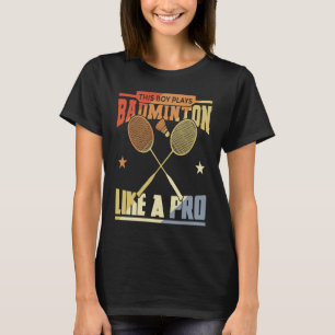 Jongen die Plays Badminton T-shirt