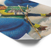 Jongen die reuzenschuim van Yarn vervoeren Poster (Hoek)