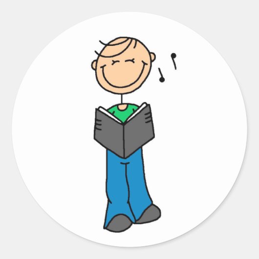 Jongen die Sticker zingen (Voorkant)