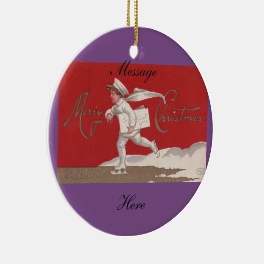 Jongen die Thunder_Cove kerstmis Skaten Keramisch Ornament (Rechts)