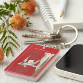 Jongen die Thunder_Cove kerstmis Skaten Sleutelhanger (Voorkant Rechts)