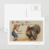 Jongen die Turkije voeden Briefkaart (Voorkant / Achterkant)