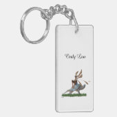 Jongen die vliegen op een schildpad met acrylSleut Sleutelhanger (Voorkant Links)