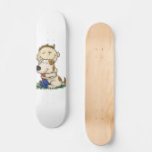 Jongen die zijn hond liefdevol omhelst | Achterkle Skateboard (Voorkant)