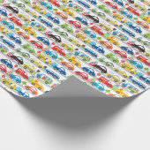 Jongen Dingen die Voertuignaamleeftijd verplaatsen Cadeaupapier (Hoek)