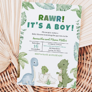 Jongen Dinosaurus Baby Borrel Kaart