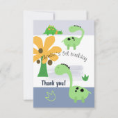 Jongen Dinosaurus Jurassic Verjaardagsfeest Bedankkaart (Voorkant)